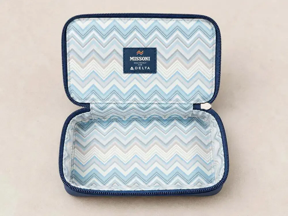 Missoni for Delta Airlines Blue Chevron Toiletry Travel Case